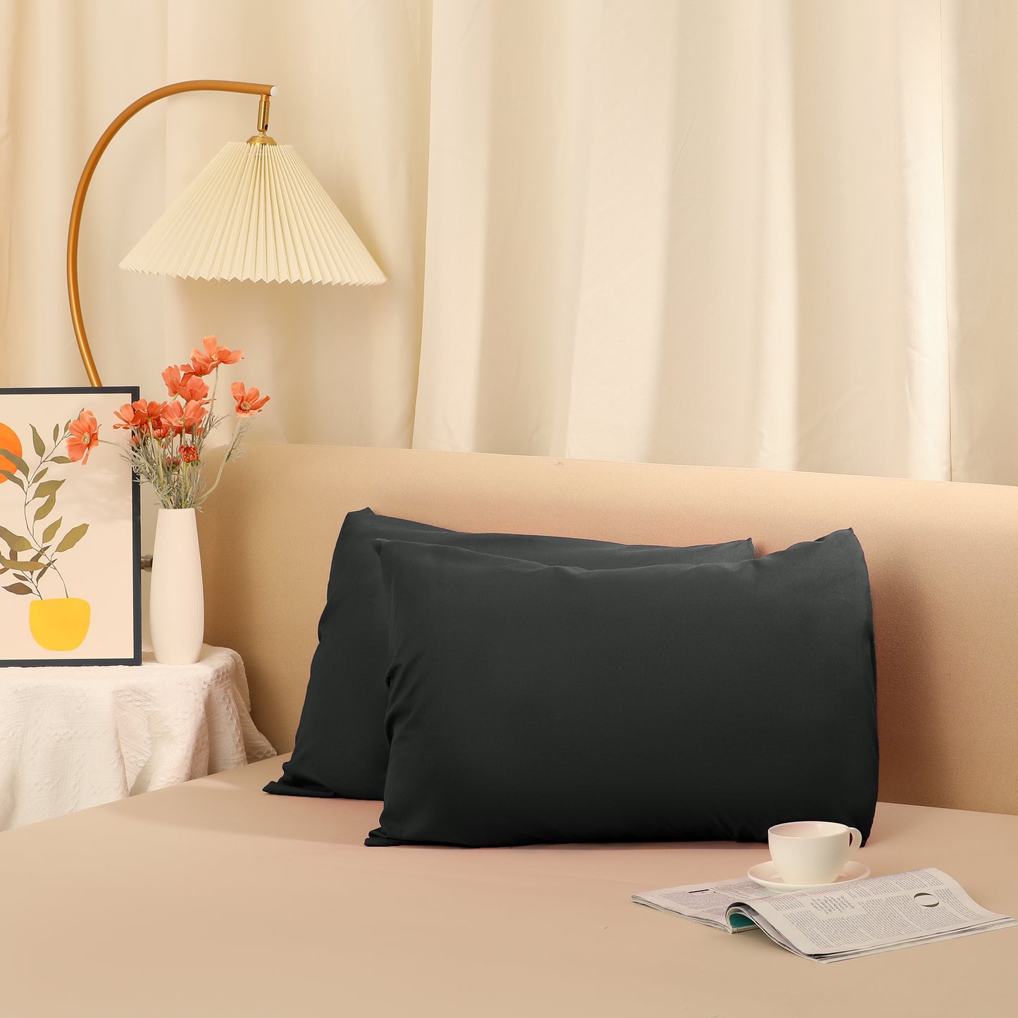 Cooling Pillowcase Set of 2 with Envelope Closure, Easy Care Pillow Cases for Friends Standard
