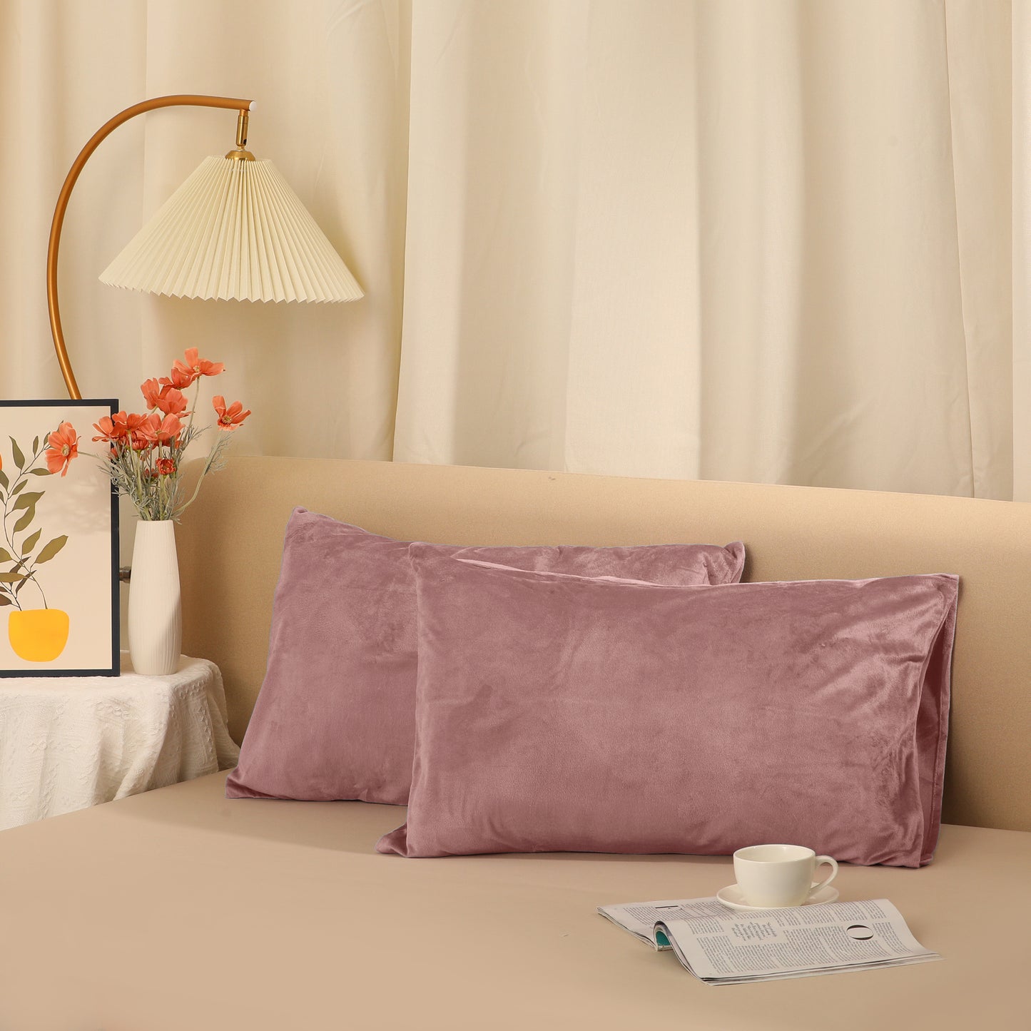 Velvet Pillowcases with Envelope Closure Set of 2 Soft and Durable, Gifts for Women