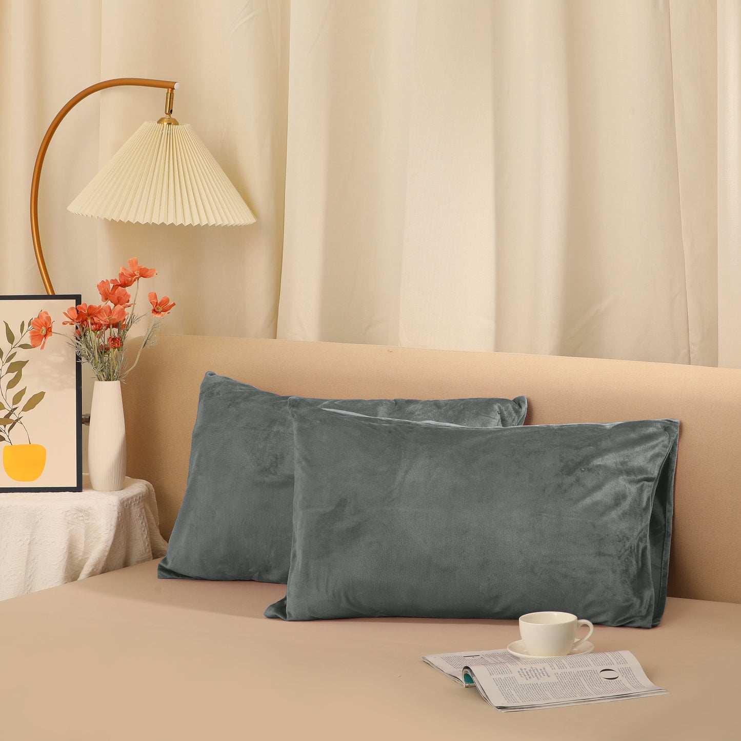 Velvet Pillowcases with Envelope Closure Set of 2 Soft and Durable, Gifts for Women
