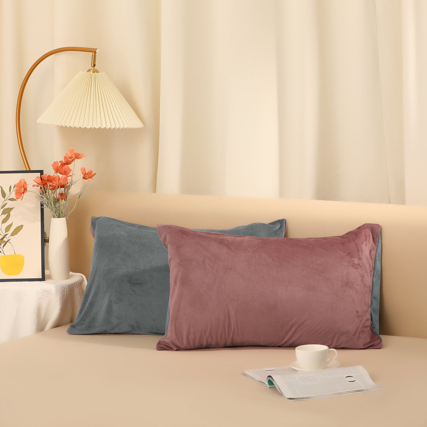 Velvet Pillowcases with Envelope Closure Set of 2 Soft and Durable, Gifts for Women