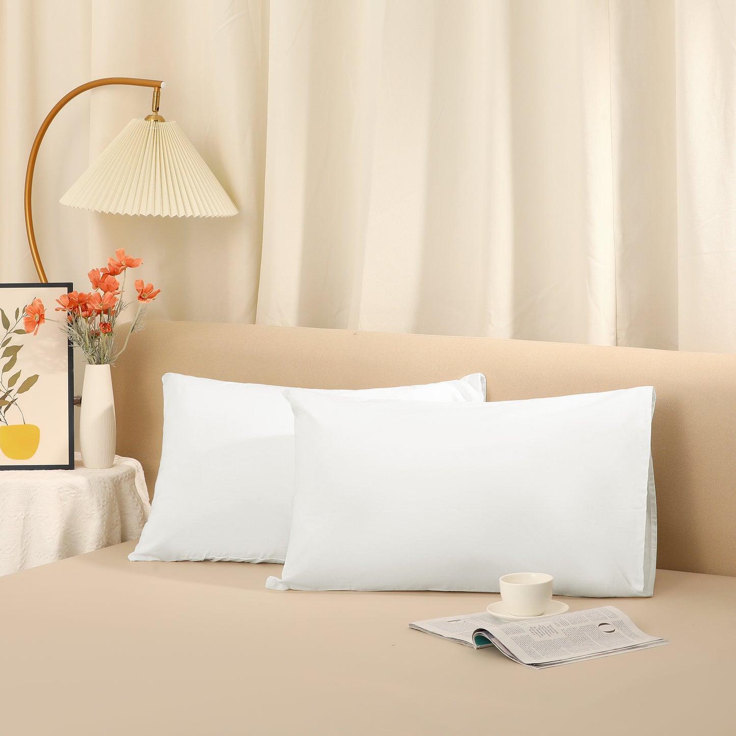 Cooling Pillowcase Set of 2 with Envelope Closure, Soft and Breathable Pillow Cases
