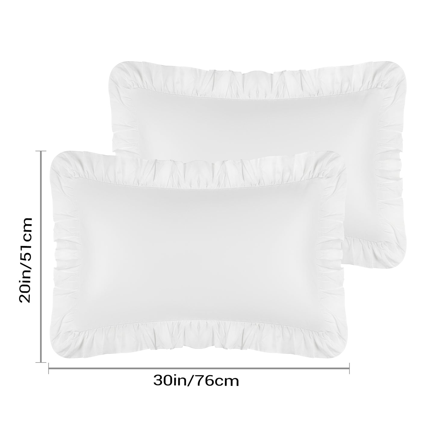 Single Layer Ruffled Pillowcase Standard Set of 2 with Envelope Closure, Birthday Gifts for Friends