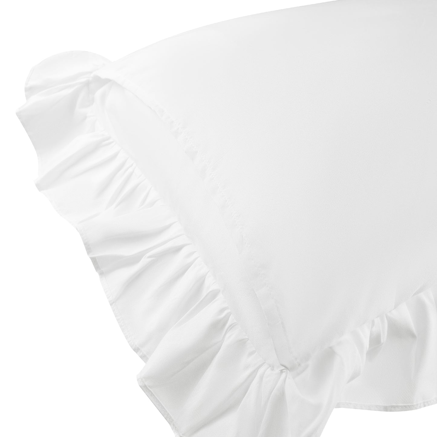 Single Layer Ruffled Pillowcase Standard Set of 2 with Envelope Closure, Birthday Gifts for Friends
