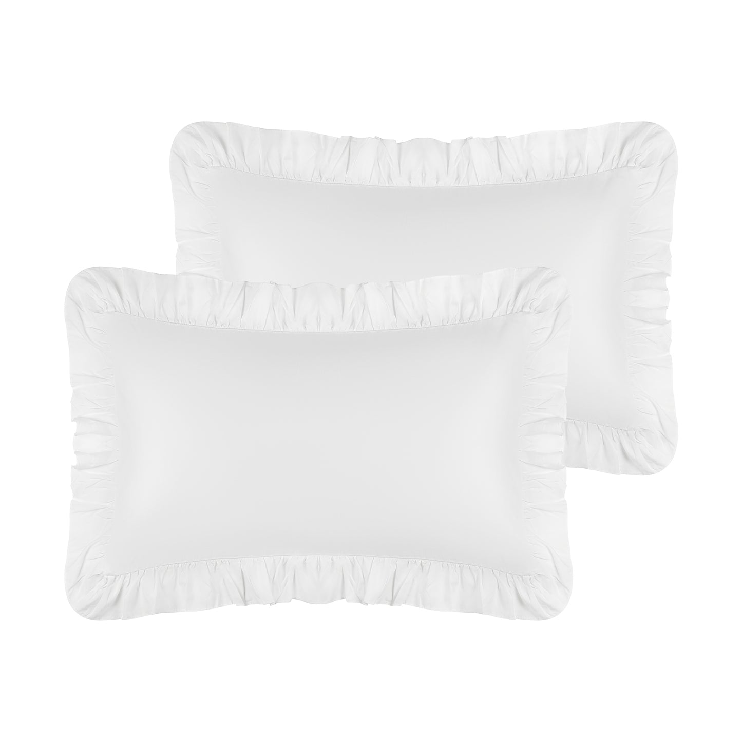 Single Layer Ruffled Pillowcase Standard Set of 2 with Envelope Closure, Birthday Gifts for Friends