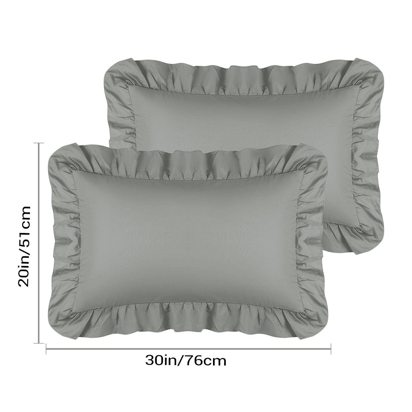 Single Layer Ruffled Pillowcase Standard Set of 2 with Envelope Closure, Birthday Gifts for Friends
