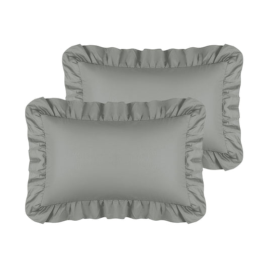 Single Layer Ruffled Pillowcase Standard Set of 2 with Envelope Closure, Birthday Gifts for Friends