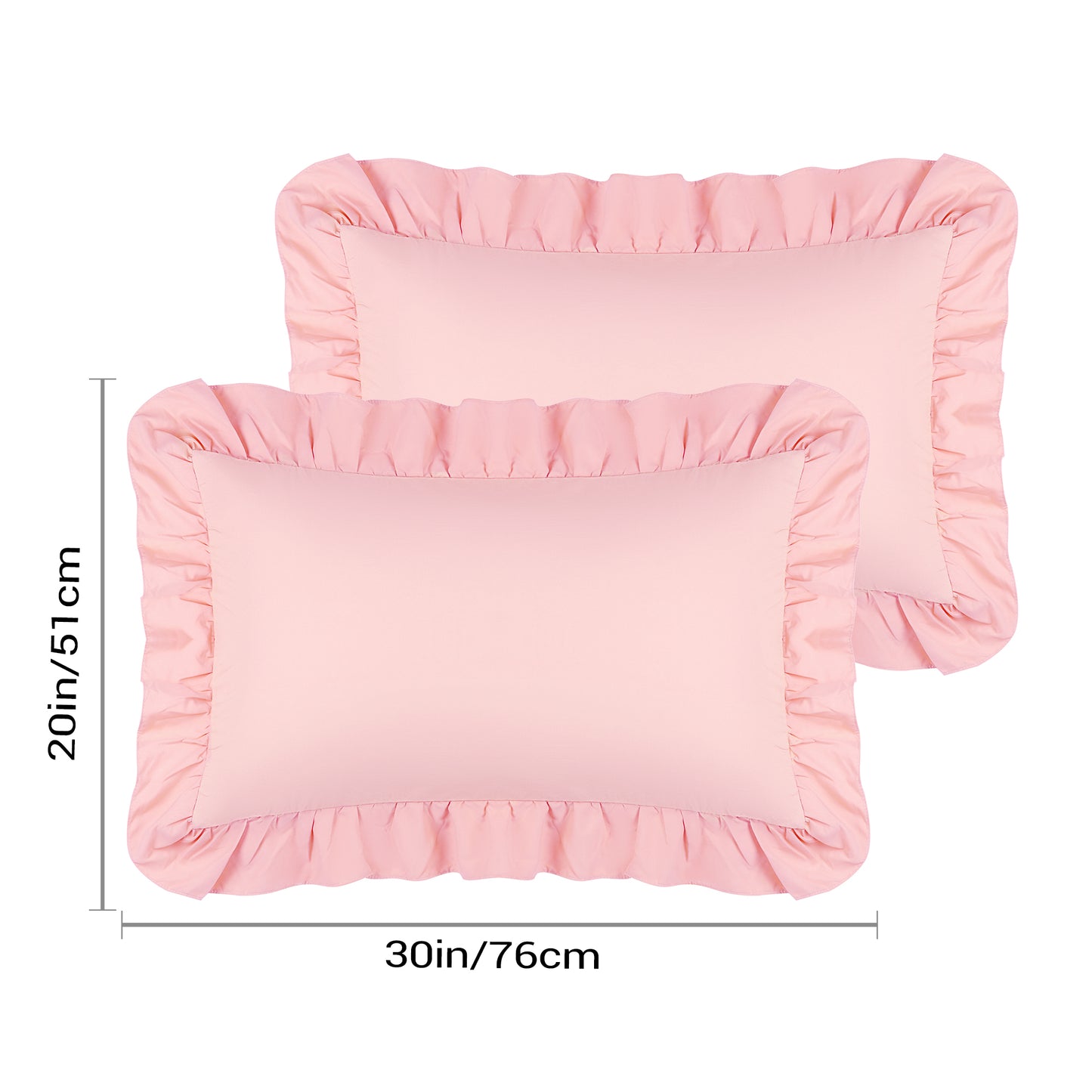 Single Layer Ruffled Pillowcase Standard Set of 2 with Envelope Closure, Birthday Gifts for Friends