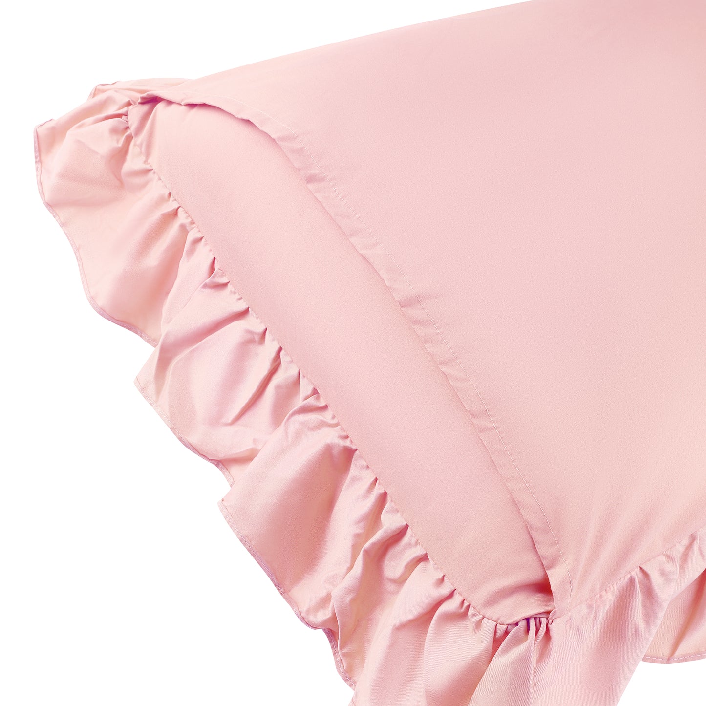 Single Layer Ruffled Pillowcase Standard Set of 2 with Envelope Closure, Birthday Gifts for Friends