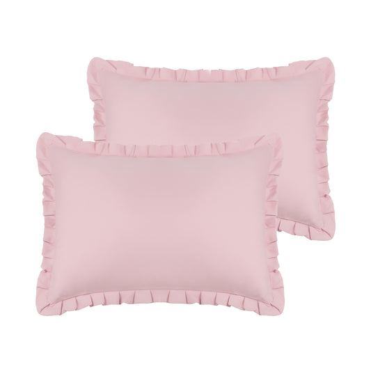 Ruffled Pillow Shams, Pack of 2 Edge Ruffled Pillow Cases Covers with Envelope Closure