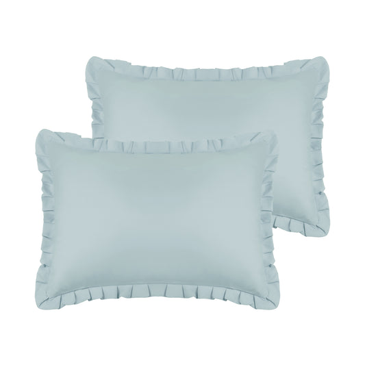 Ruffled Pillow Shams, Pack of 2 Edge Ruffled Pillow Cases Covers with Envelope Closure