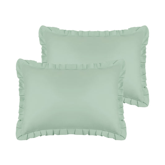 Ruffled Pillow Shams, Pack of 2 Edge Ruffled Pillow Cases Covers with Envelope Closure