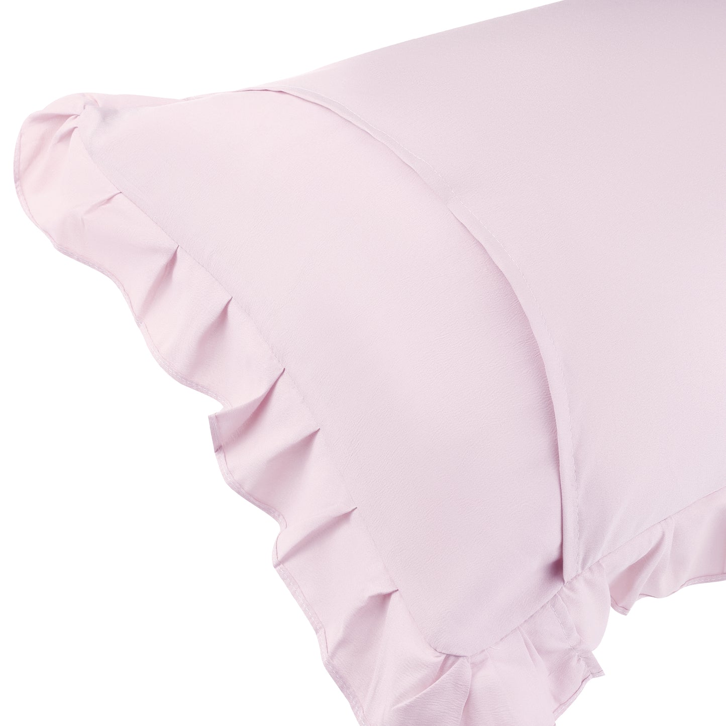 Pillowcase Single Layer Wide Ruffles Set of 2 Pillow Shams with Envelope Closure