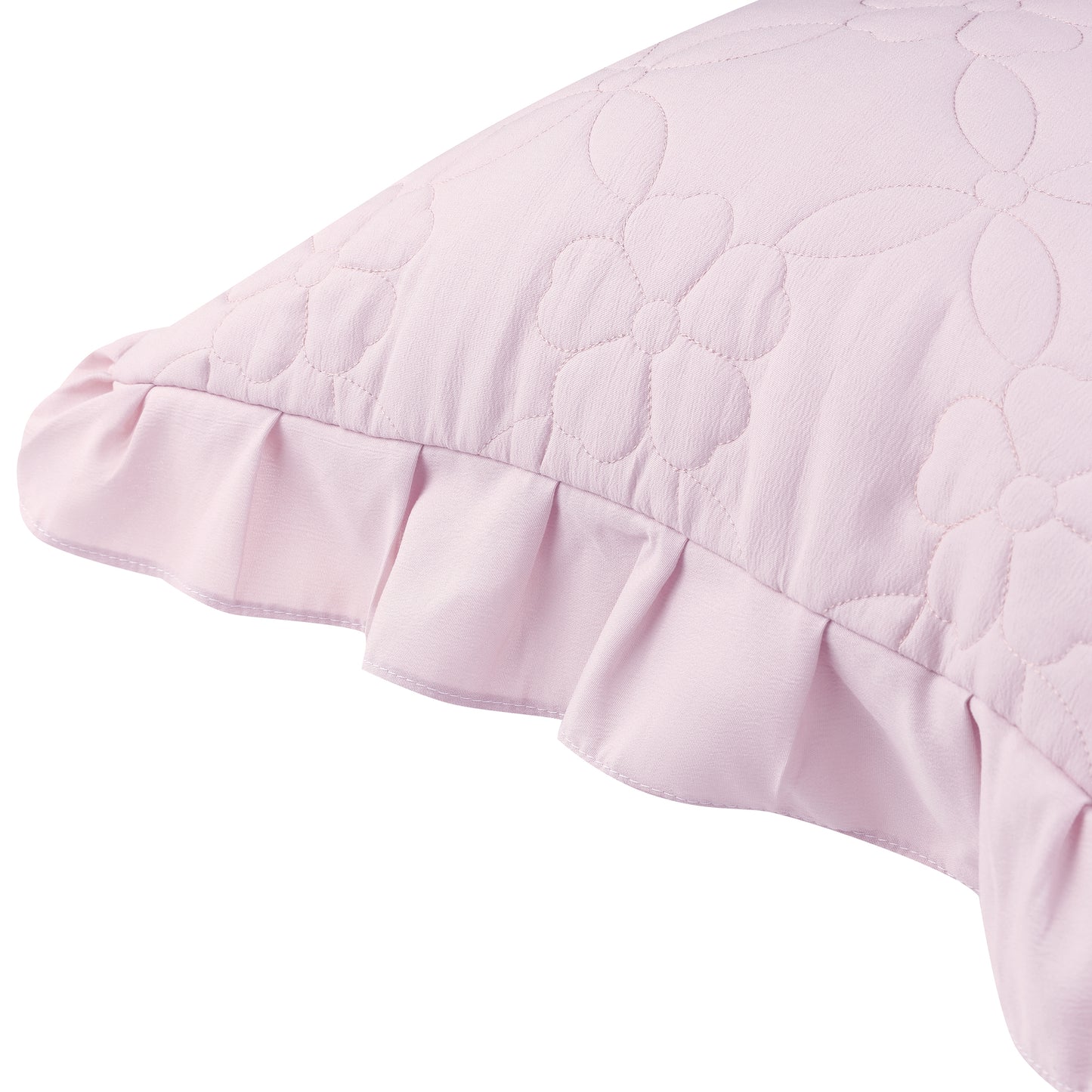 Pillowcase Single Layer Wide Ruffles Set of 2 Pillow Shams with Envelope Closure