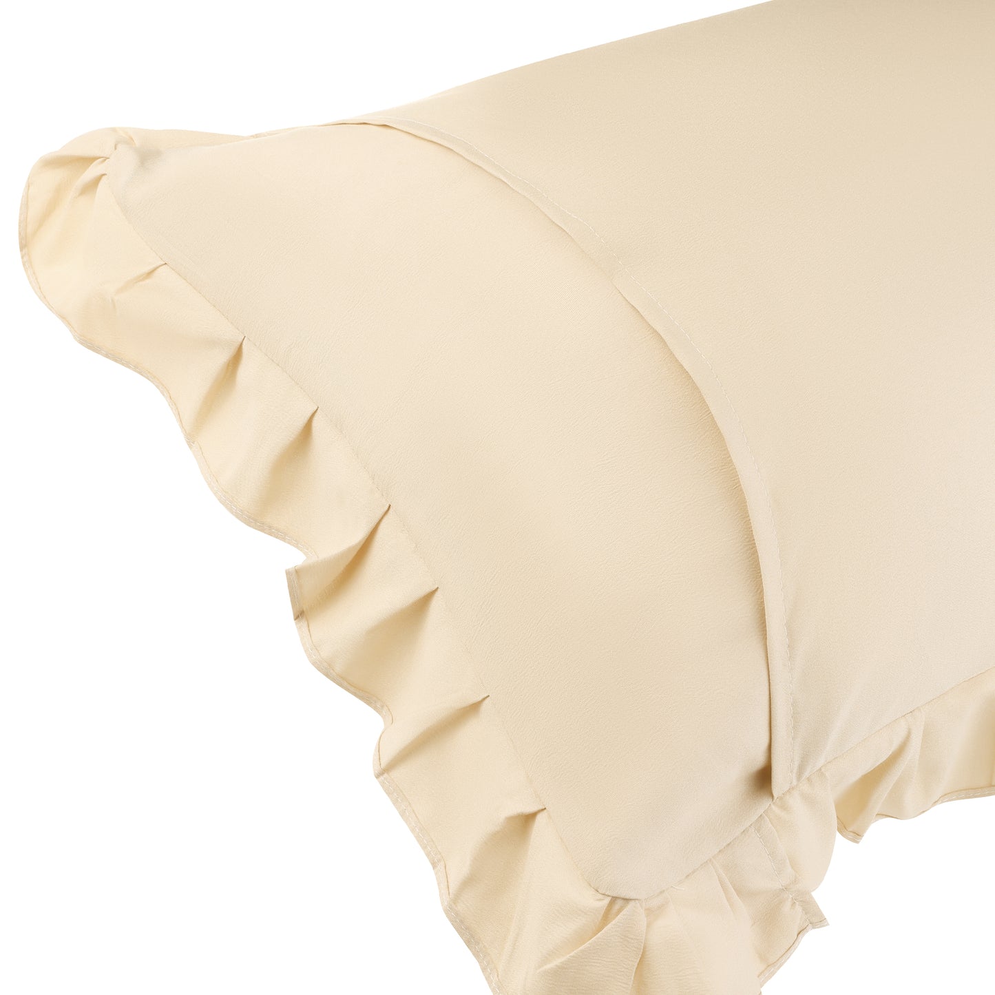 Pillowcase Single Layer Wide Ruffles Set of 2 Pillow Shams with Envelope Closure