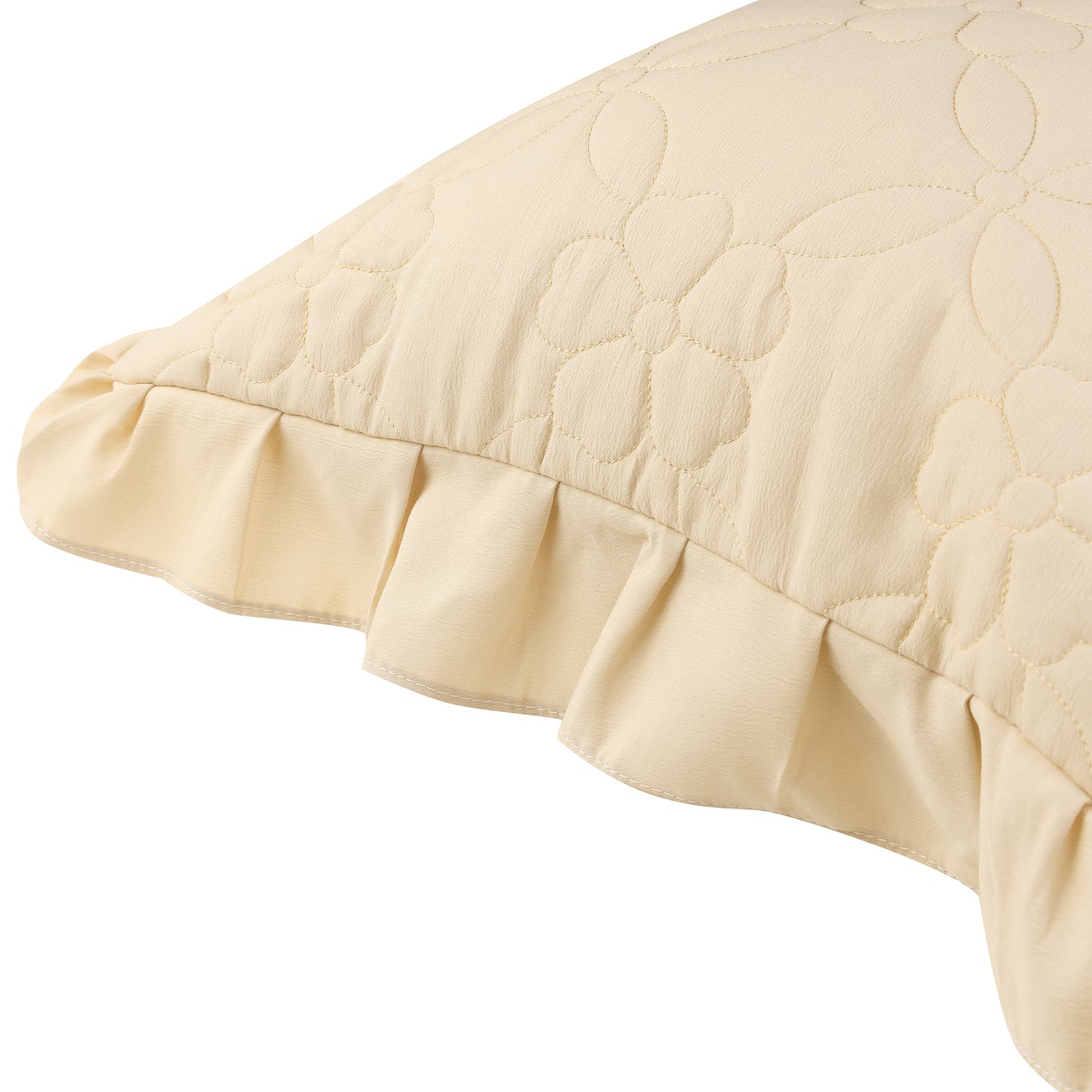 Pillowcase Single Layer Wide Ruffles Set of 2 Pillow Shams with Envelope Closure