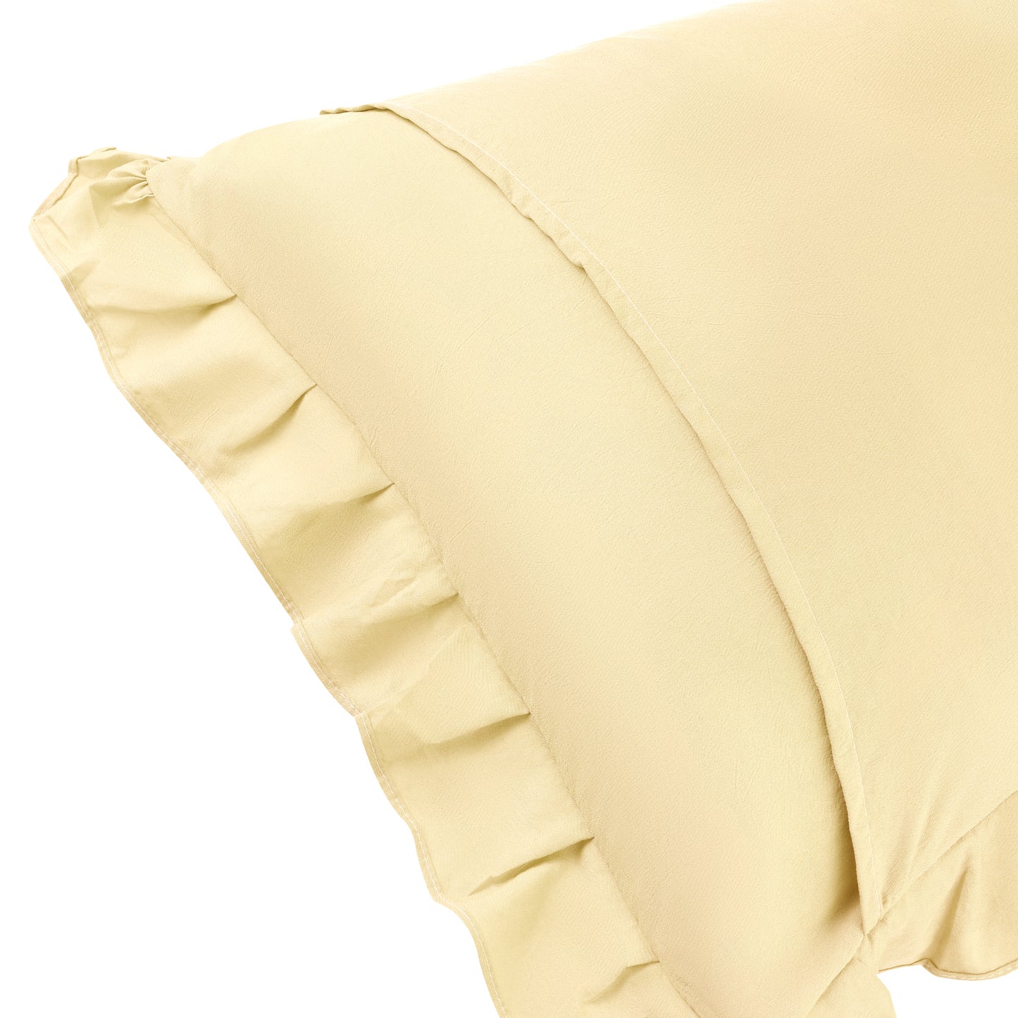 Pillowcase Single Layer Wide Ruffles Set of 2 Pillow Shams with Envelope Closure