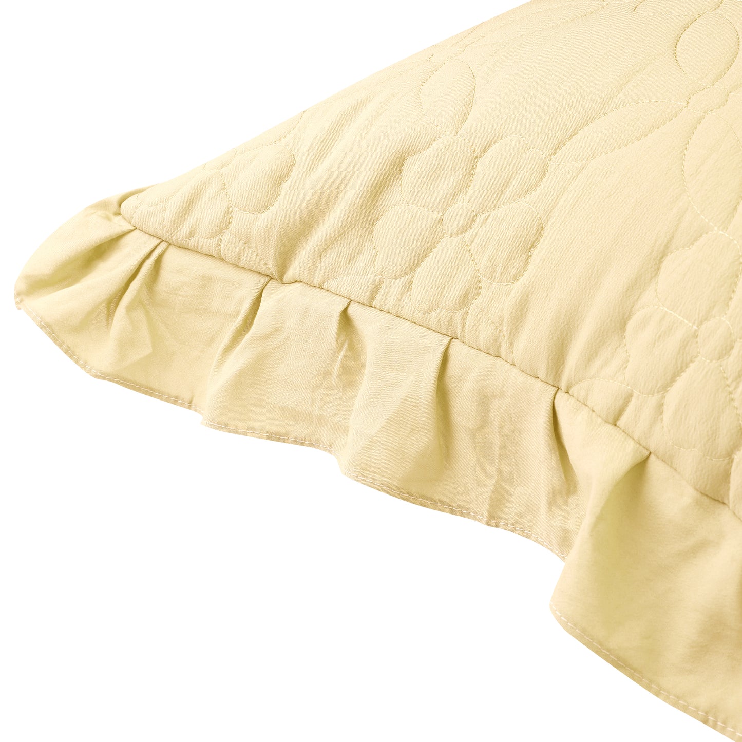 Pillowcase Single Layer Wide Ruffles Set of 2 Pillow Shams with Envelope Closure