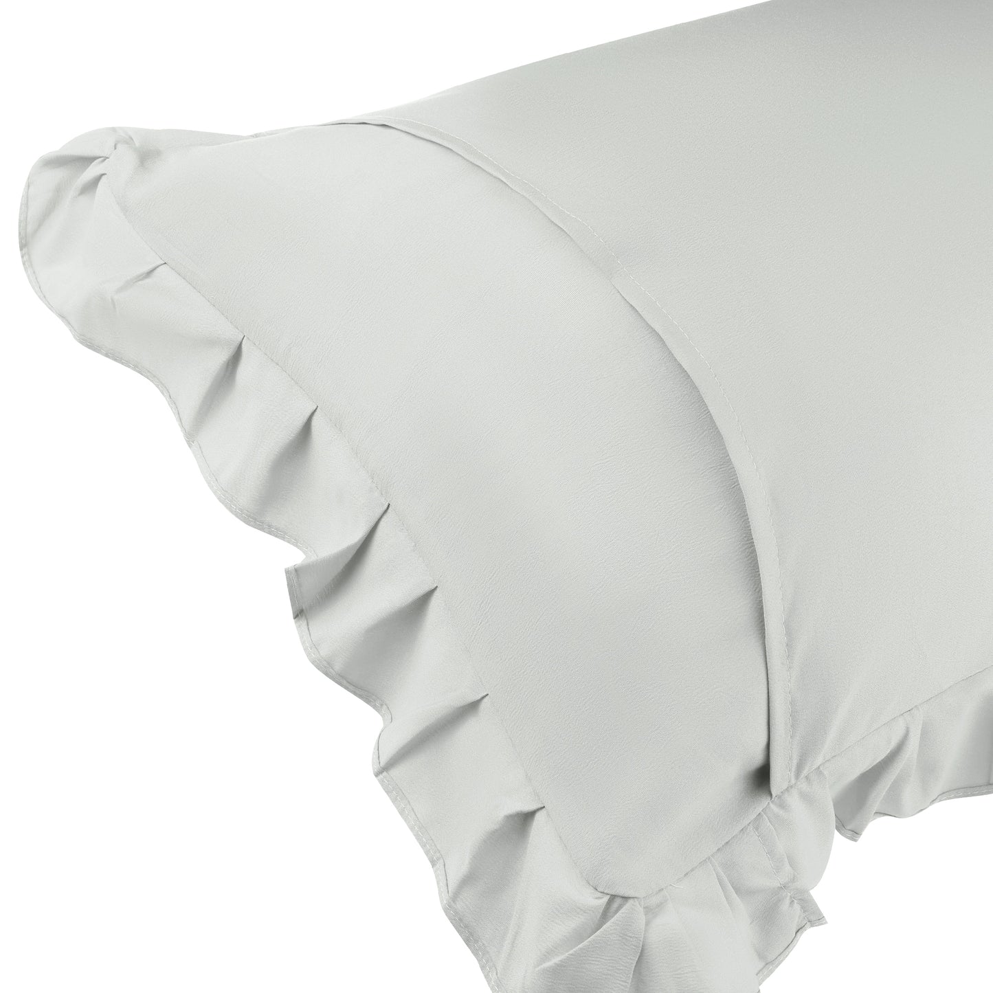 Pillowcase Single Layer Wide Ruffles Set of 2 Pillow Shams with Envelope Closure