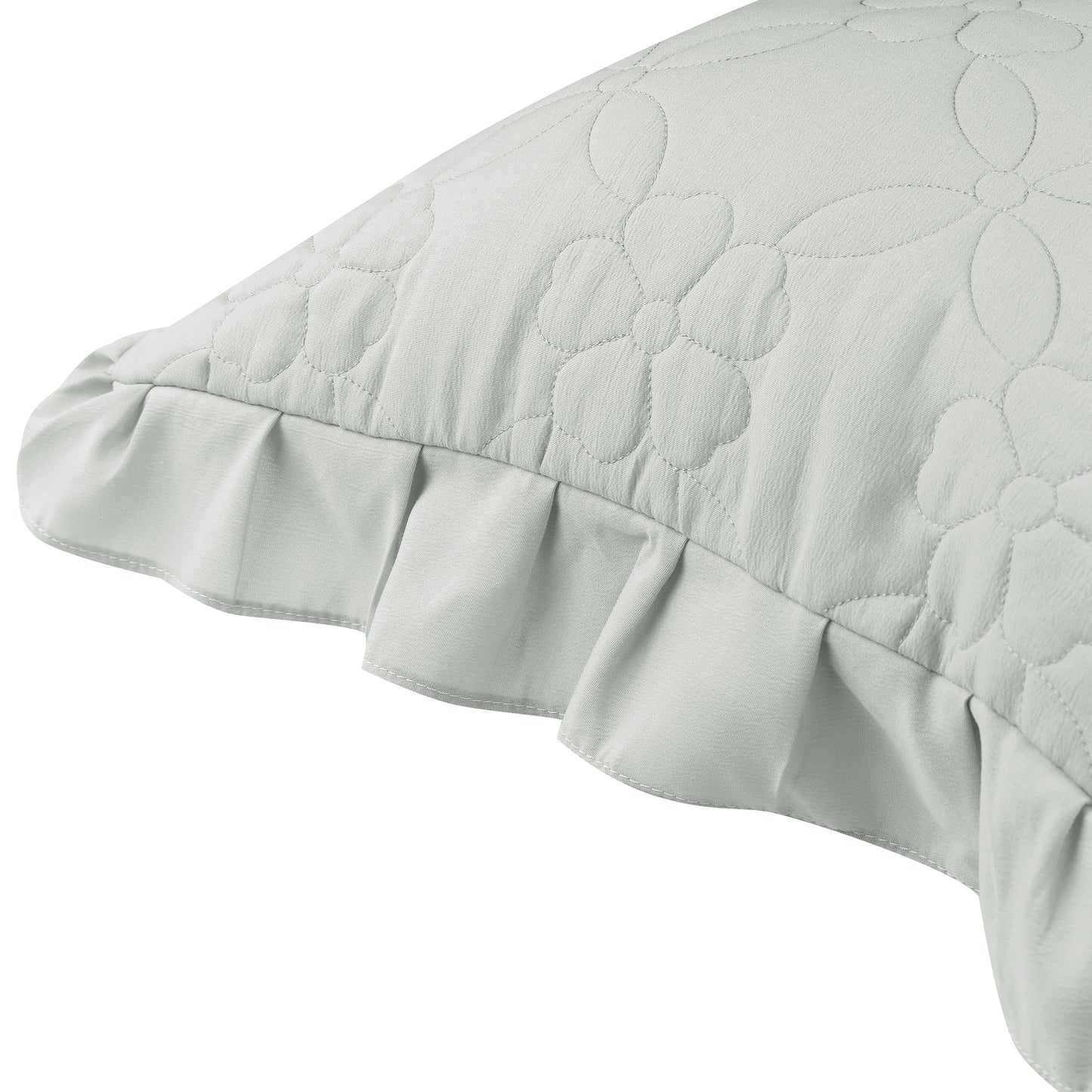 Pillowcase Single Layer Wide Ruffles Set of 2 Pillow Shams with Envelope Closure