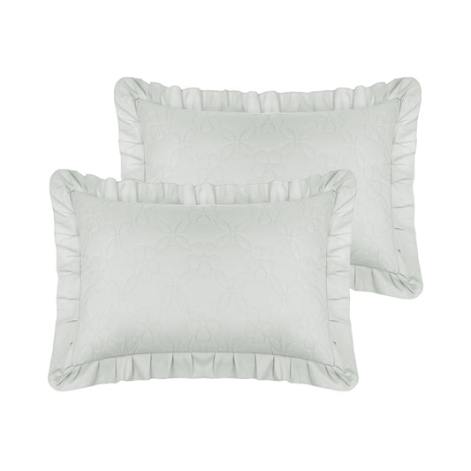 Pillowcase Single Layer Wide Ruffles Set of 2 Pillow Shams with Envelope Closure