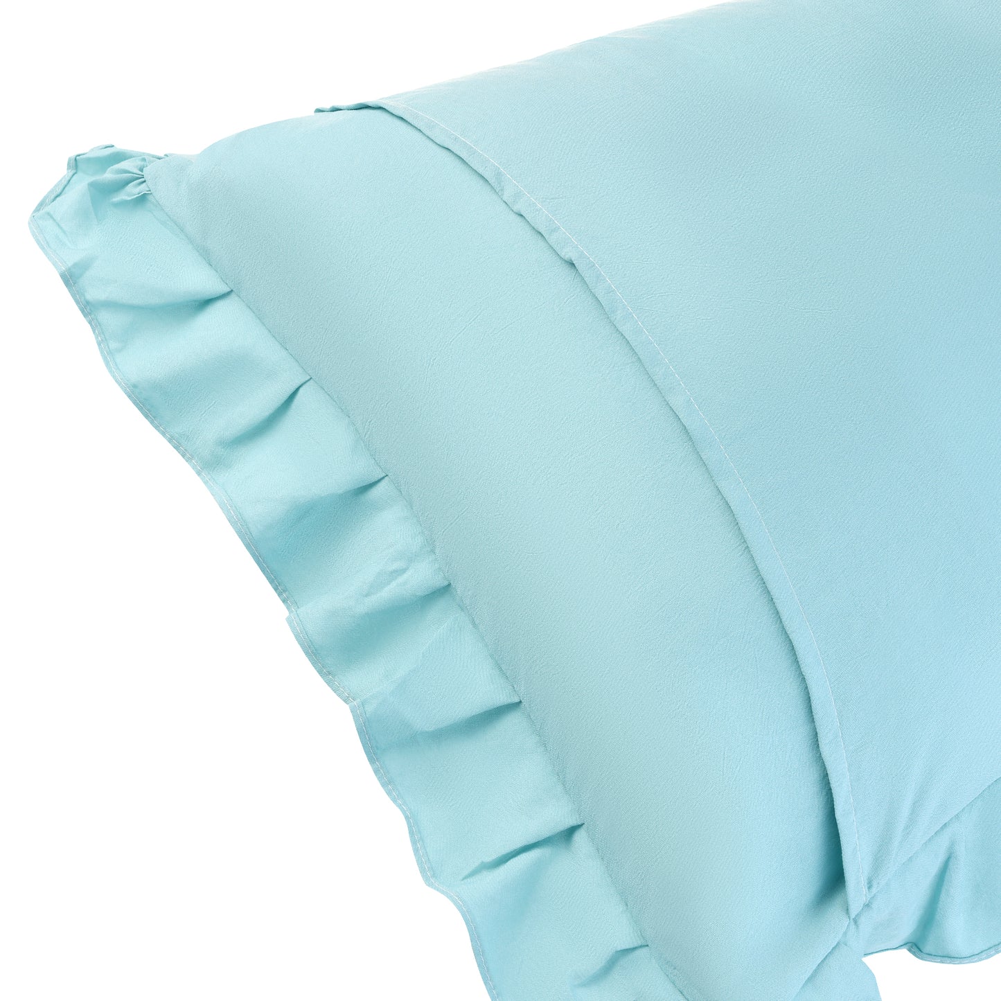 Pillowcase Single Layer Wide Ruffles Set of 2 Pillow Shams with Envelope Closure