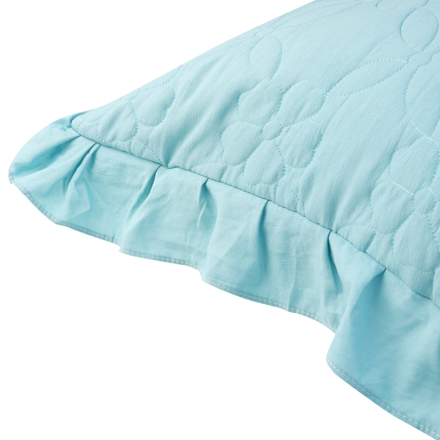Pillowcase Single Layer Wide Ruffles Set of 2 Pillow Shams with Envelope Closure