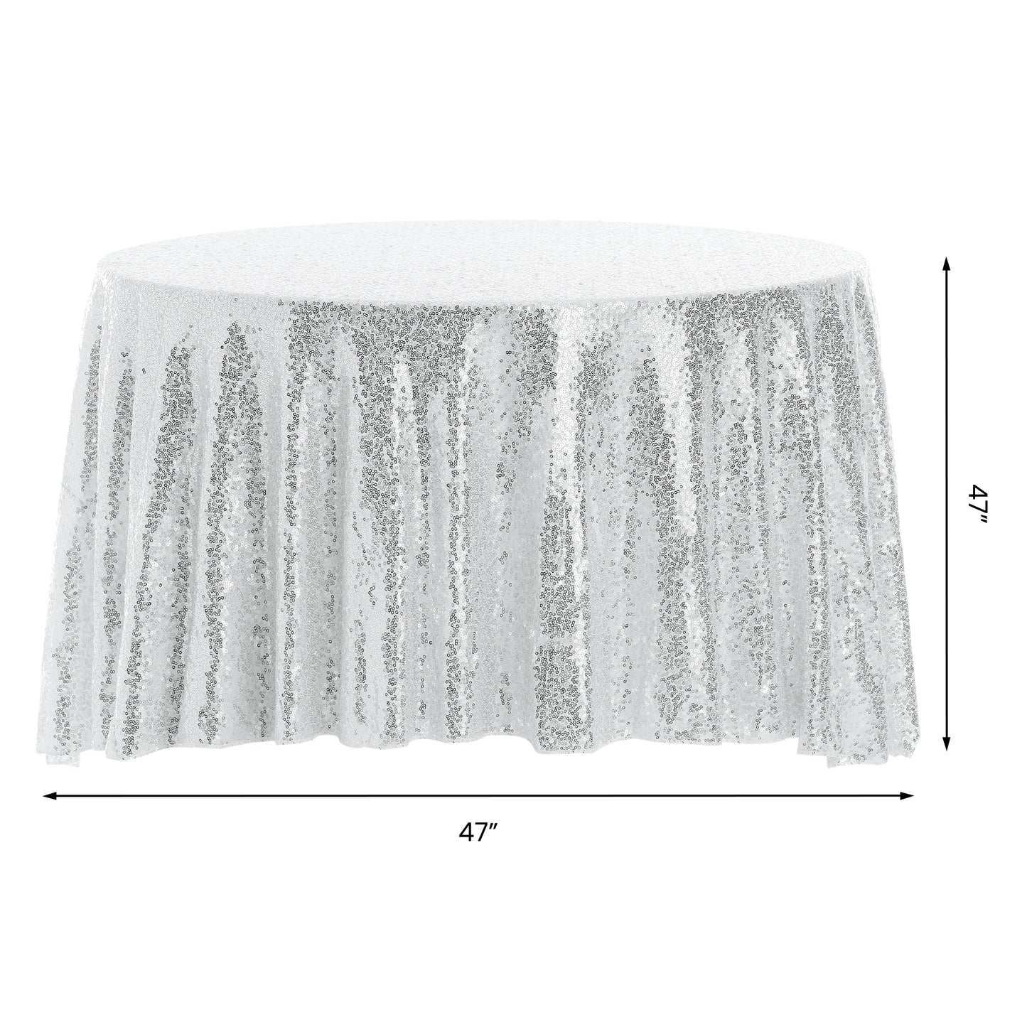 1 Pack Round Tablecloth, Polyester Sequin Table Cover