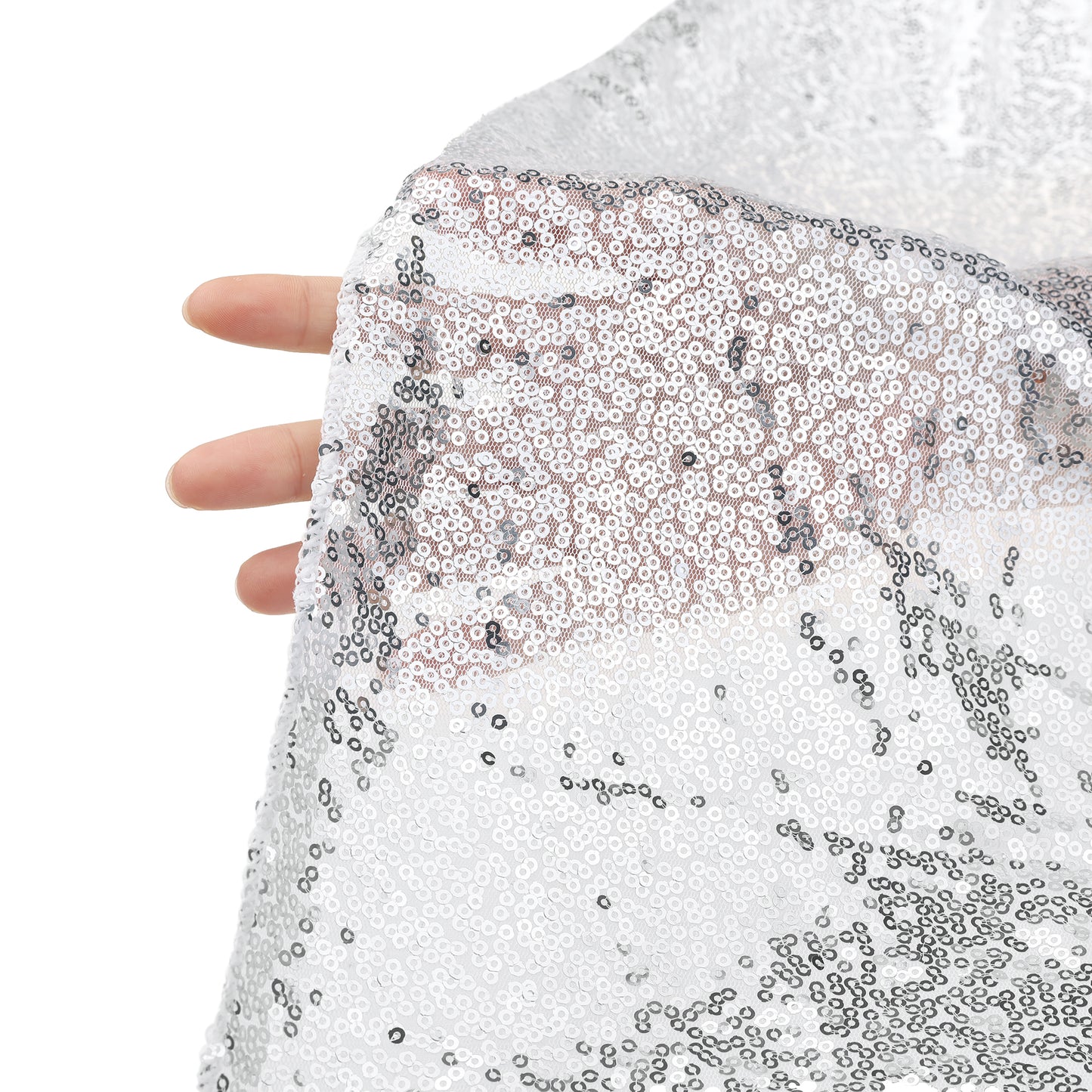 1 Pack Round Tablecloth, Polyester Sequin Table Cover