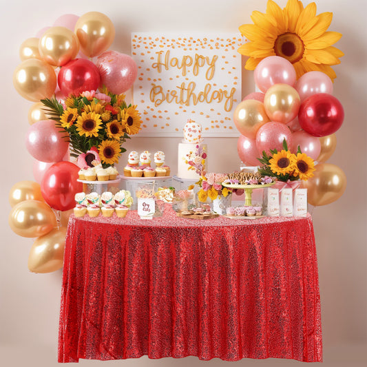 1 Pack Round Tablecloth, Polyester Sequin Table Cover