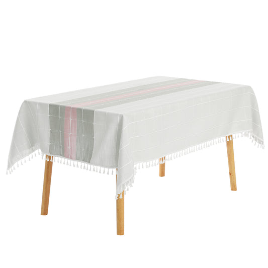 Mantel rústico rectangular de algodón y lino, impermeable, paquete de 1