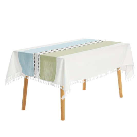 Mantel rústico rectangular de algodón y lino, impermeable, paquete de 1