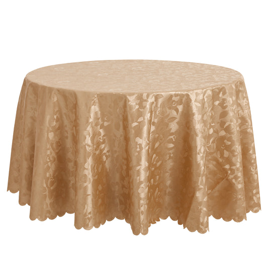 1 Pack Round Waterproof Vinyl Tablecloth, Wrinkle-Resistant Washable Table Cover
