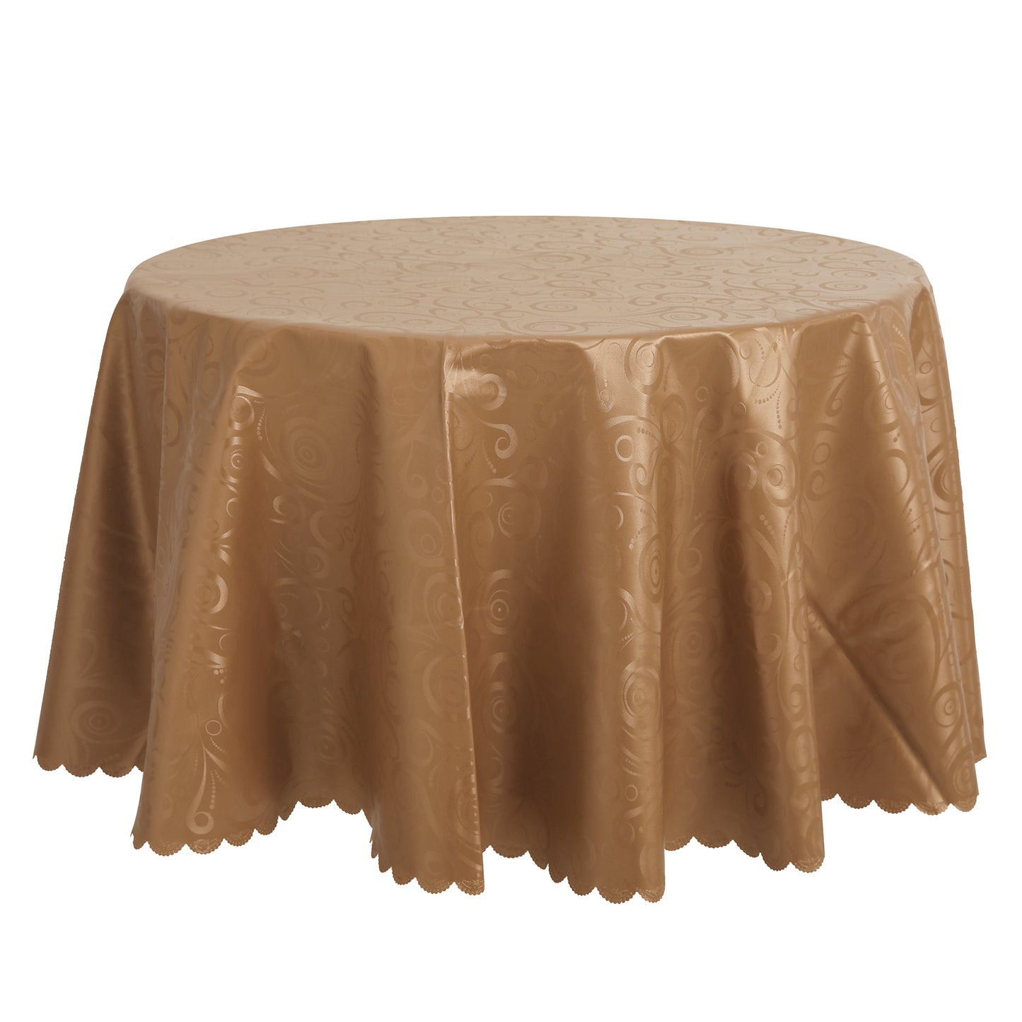 1 Pack Round Waterproof Vinyl Tablecloth, Wrinkle-Resistant Washable Table Cover