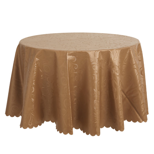 1 Pack Round Waterproof Vinyl Tablecloth, Wrinkle-Resistant Washable Table Cover