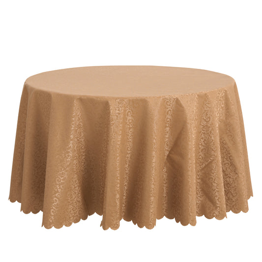 1 Pack Round Waterproof Vinyl Tablecloth, Wrinkle-Resistant Washable Table Cover