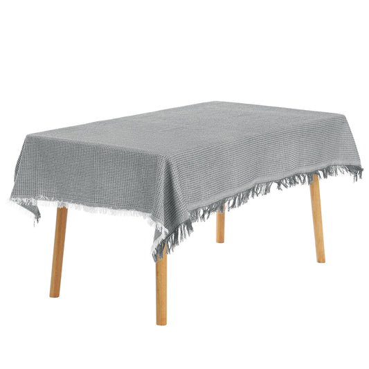1 paquete de mantel rectangular de lino y algodón.