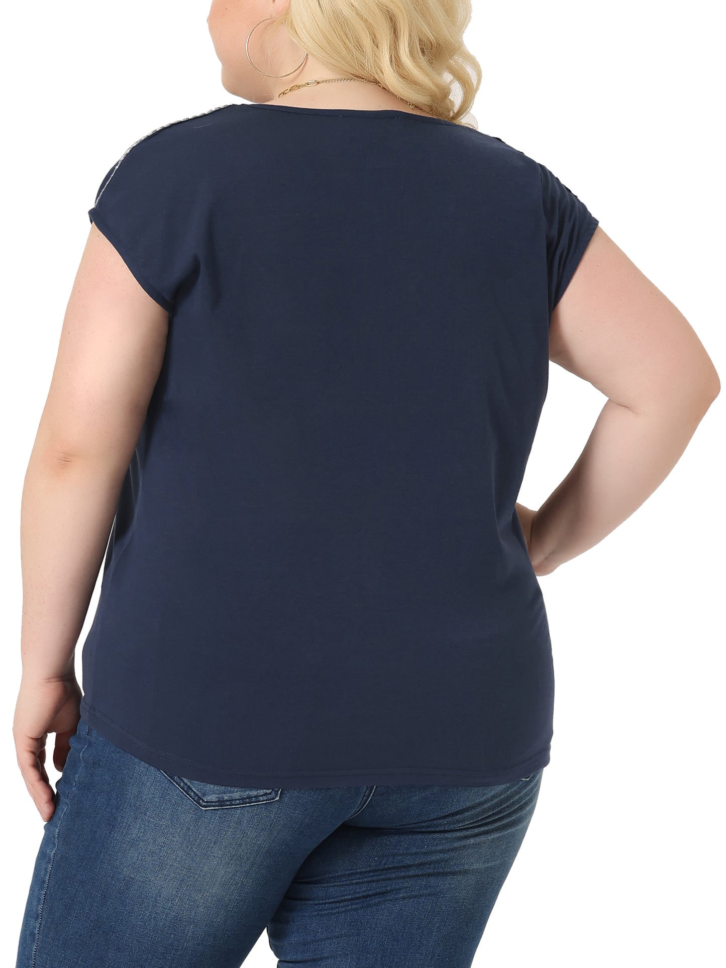 Women Plus Size Tops V Neck Sleeveless Summer Blouse Tank Top