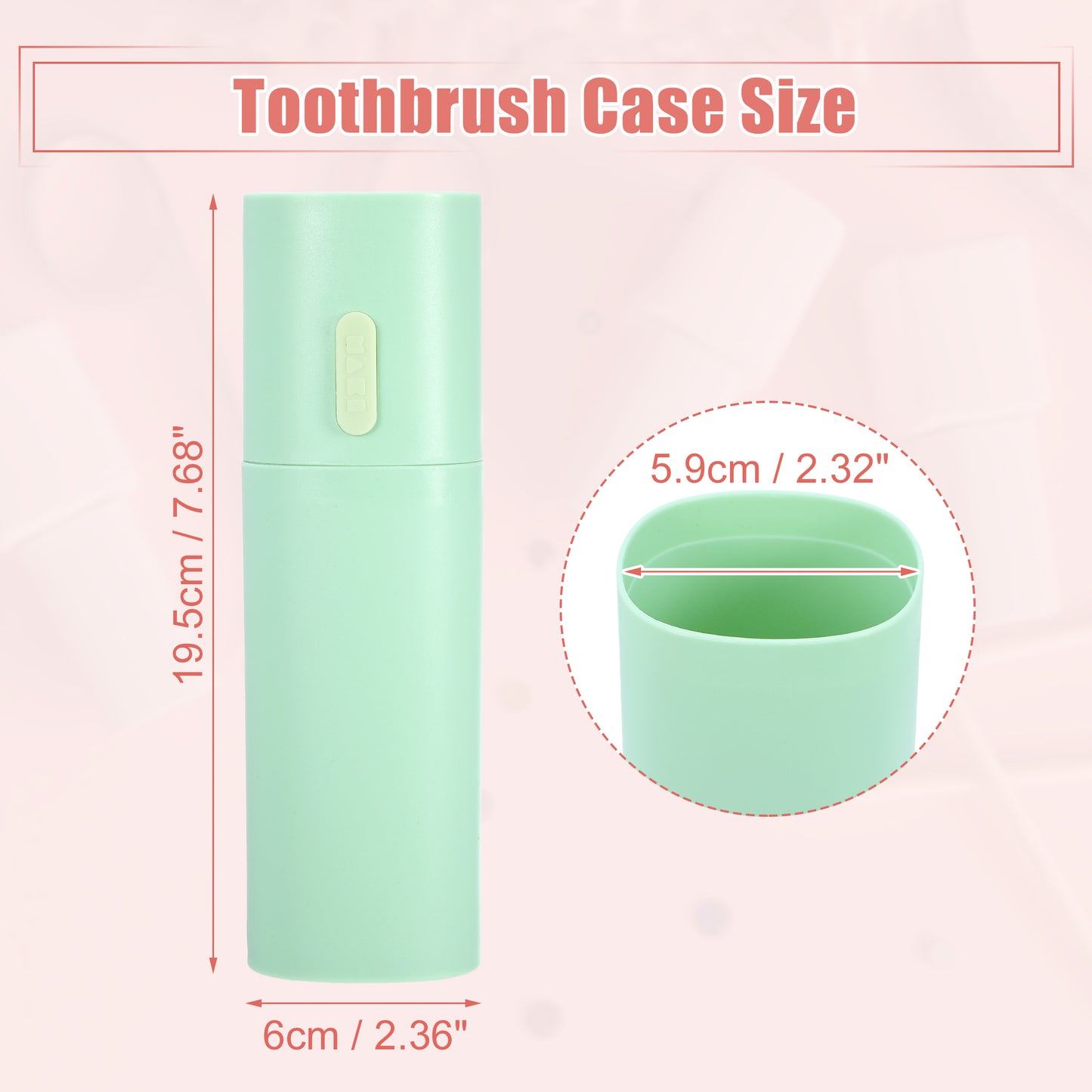 Estuche ligero de viaje para cepillos de dientes (1 pieza, 19 x 6 cm), color verde