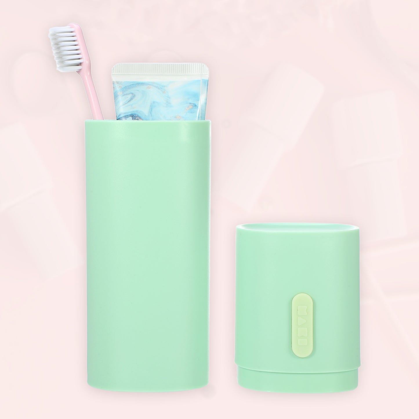 Estuche ligero de viaje para cepillos de dientes (1 pieza, 19 x 6 cm), color verde