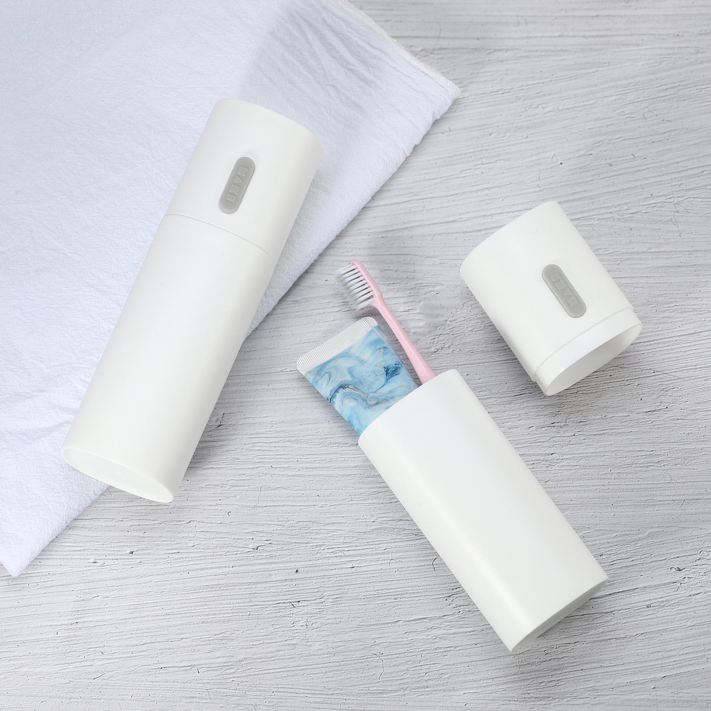 2 Pcs Lightweight Traveling Toothbrush Holders Case, 7.68"x2.36" White