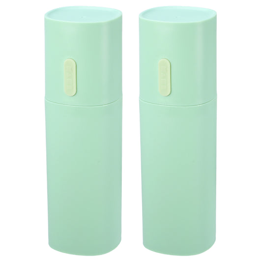 2 Pcs Lightweight Traveling Toothbrush Holders Case, 7.68"x2.36" Green