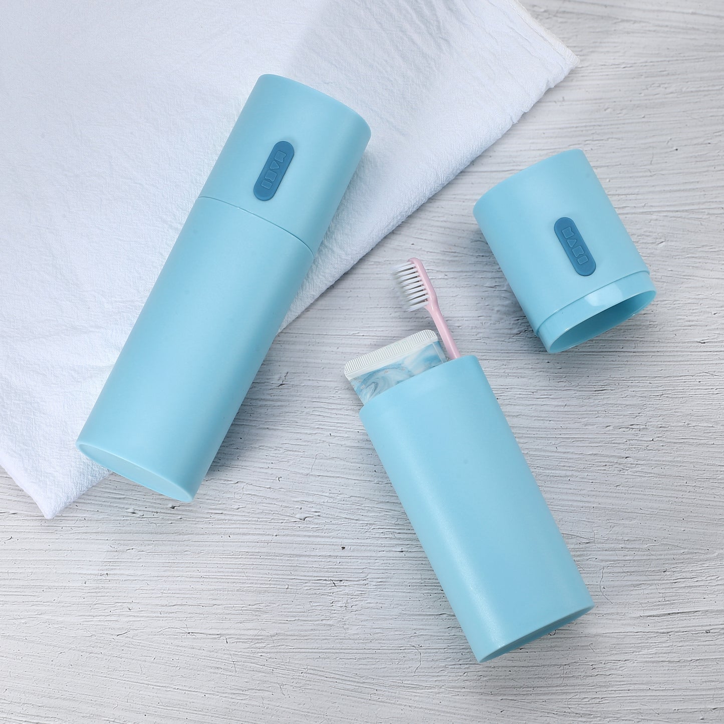 2 Pcs Lightweight Traveling Toothbrush Holders Case, 7.68"x2.36" Blue
