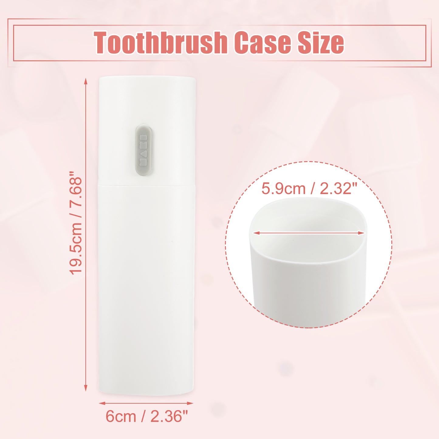 2 Pcs Lightweight Toothbrush Travel Case, 7.68"x2.36" White, Green