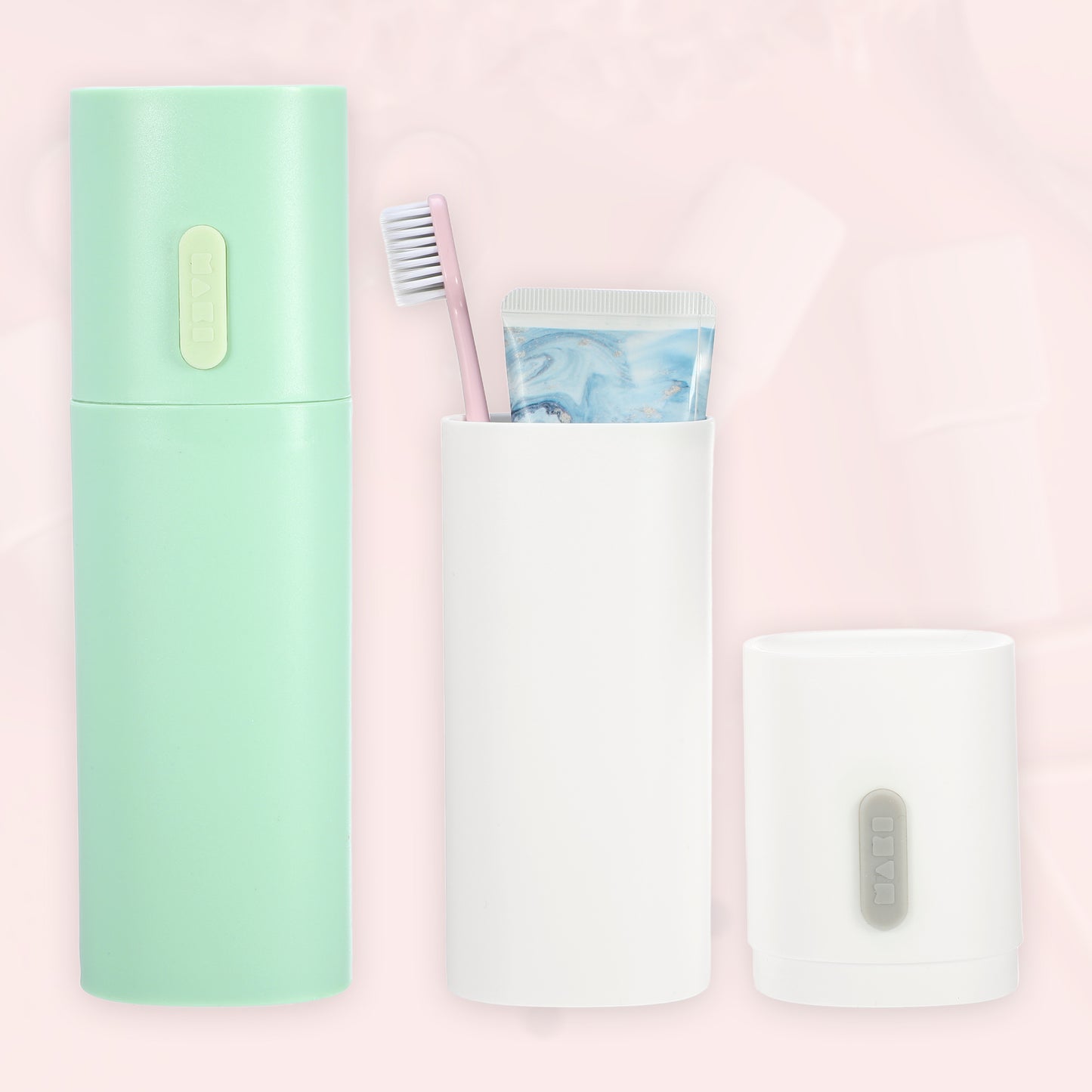2 Pcs Lightweight Toothbrush Travel Case, 7.68"x2.36" White, Green