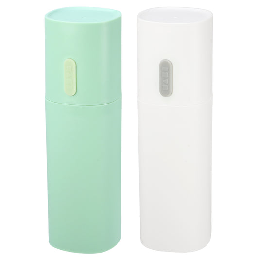 2 Pcs Lightweight Toothbrush Travel Case, 7.68"x2.36" White, Green