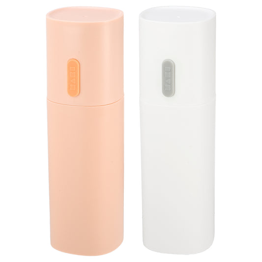 2 Pcs Lightweight Toothbrush Travel Case, 7.68"x2.36" White, Pink