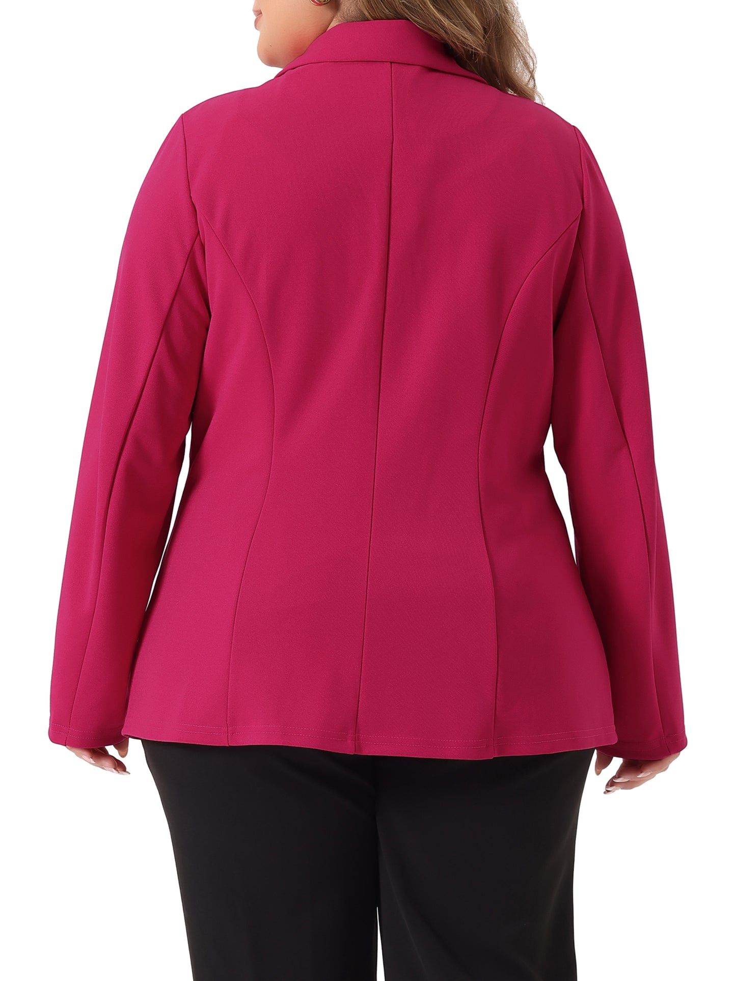 Women Plus Size Blazer Notched Lapel V Neck Office Work Business Suits Jacket Blazers