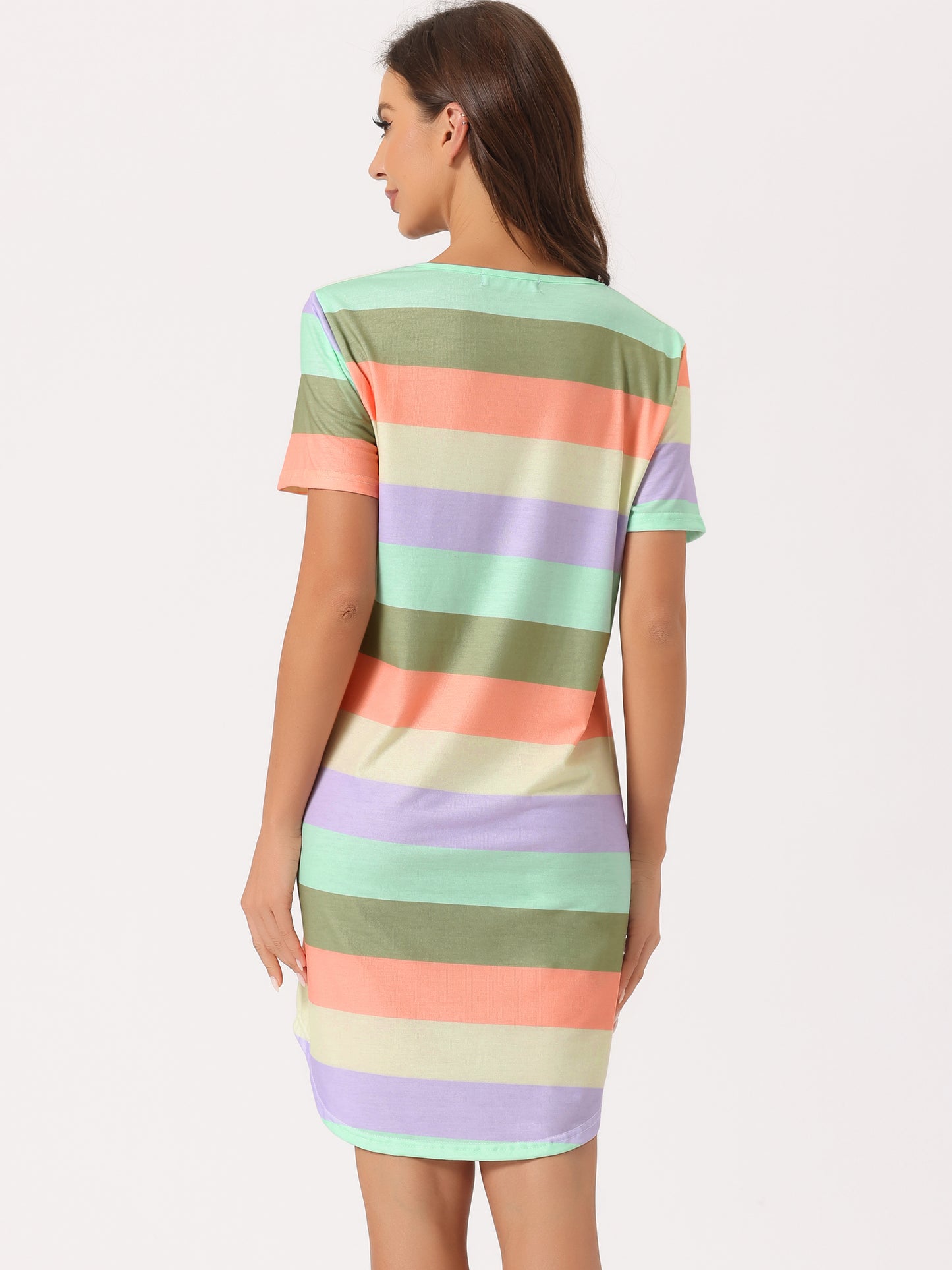 Vestido camisero de manga corta para mujer
