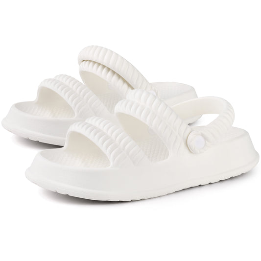 Women's Cloud Slides Sandals Pillow Two-Way Wear Shower Slingback Flat Sandals