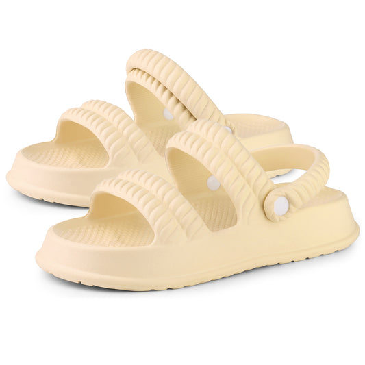 Sandalias Cloud Slides para mujer con diseño de almohada, de dos vías, para ducha, planas y con tira trasera